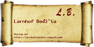 Larnhof Beáta névjegykártya